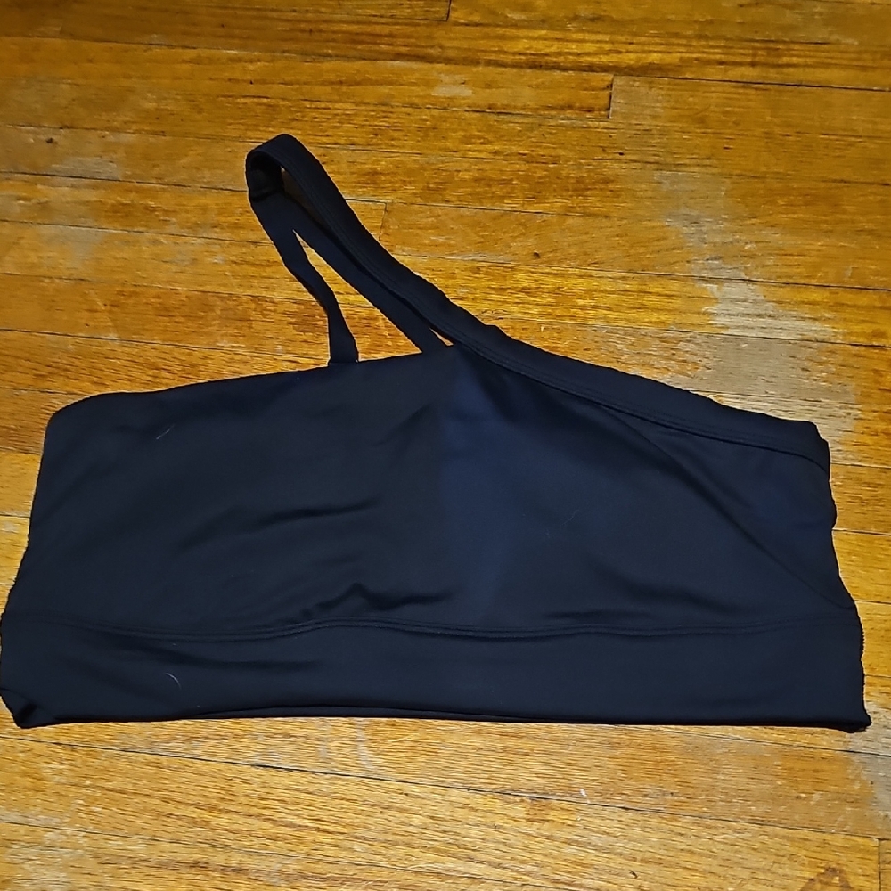 PINK Victoria's Secret Black One-Shoulder Bikini Top